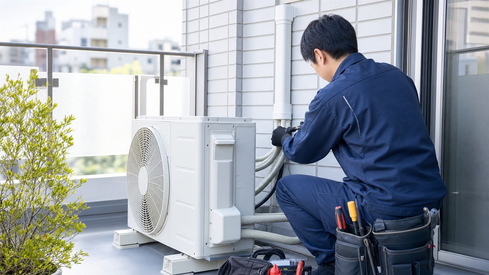 エアコン取り付け作業